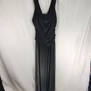 R&M Richards Black Sleeveless Drape Neck Jumpsuit Pants Plus Size 14